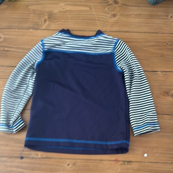 Cat and jack 18 months swim Navy and Striped Long Sleeve Shirt with Anchor - Picture 4 of 6